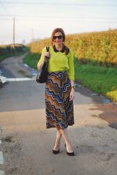 Neon Green, a Chevron Midi & Accents of Black