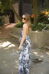 Marble Print Maxi Dress