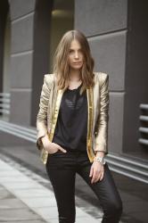 Gold leather jacket 