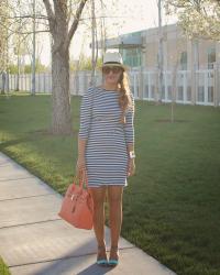 PANAMA HAT & A STRIPED DRESS