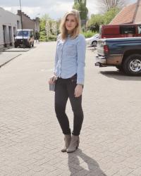 OOTD: Denim Blouse & Statement Necklace