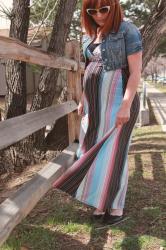 Thursday Mixer--Striped Maxi Dress