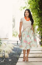 Mint Butterfly Floral Midi 