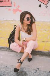 Pink Boyfriend jeans