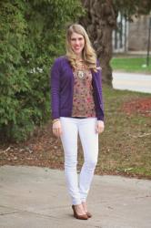 Floral Top and White Jeans