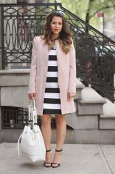 Stripes + Blush Pink Coat