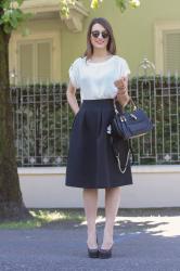 Gucci Bamboo Bag and B&W Outfit