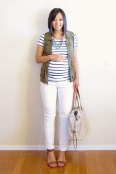 White, Stripes, and Cargo Vest