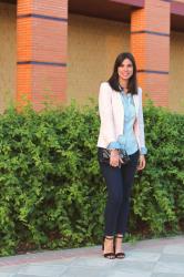 Look con... Total denim y rosa pastel