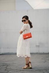 Valentino Love: Lace Dress and Wedge Sandals