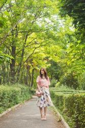 MIDI SKIRT WITH BIRDS