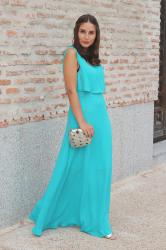 Look de boda- - vestido turquesa