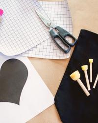 DIY Gold Heart Totes