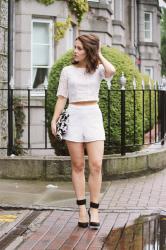 Missguided white lace co-ord