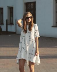 Asymmetric white dress