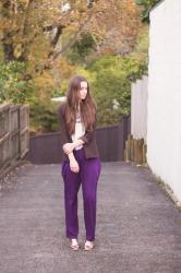 Purple pants and blazers 