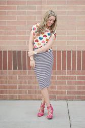 I HEART STRIPES + WHAT SHE WEARS LINK UP + HAIR TALK