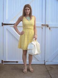 Yellow Lace Dress + Mint