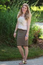 Striped Skirt and Graphic Tee