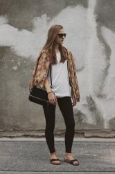 Floral bomber + birkenstocks