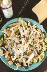 grilled zucchini and walnut salad with mint