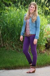 Floral Top and Purple Pants