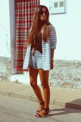 Oversized striped shirt