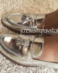 J. Crew Biella Metallic Tassel Loafers 