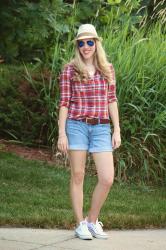 Confident Twosday: Plaid and Jean Shorts