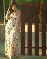 Flowered long dress