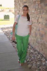 Green Linen Pants