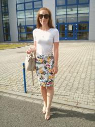 Floral pencil skirt