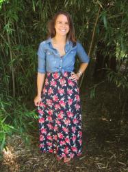 navy week :: navy floral maxi