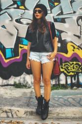 REMIX:light denim shorts