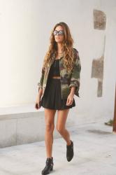 camo + crop top