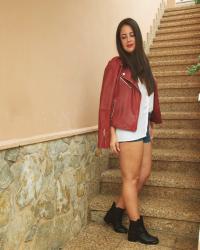 Red Jacket with Red Lips