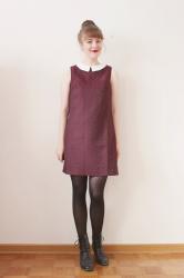 Burgundy Peter Pan Collar dress