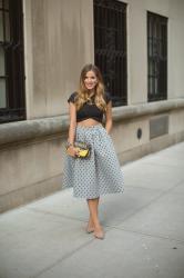 Polka Dot Midi Skirt