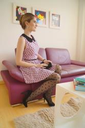 {Outfit}: Girly in Pink and Polka dot tights