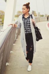 LONG GREY CARDIGAN