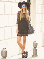 The black crochet dress