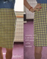 SIY: yellow-blue plaid skirt 