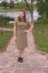 Outfit: Vintage Tweed Plaid Dress 