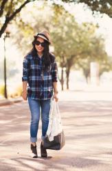 Plaid Blues // Rag + Bone Ankle Boot Dupe!