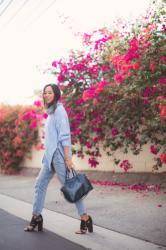 Blue Turtleneck and Blue Boyfriend Jeans