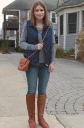 Mix It Mondays: Navy Quilted Vest