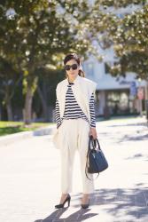 Winter White: Oversized Vest and Pleated Pants