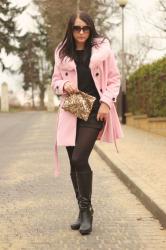Pink coat & gold