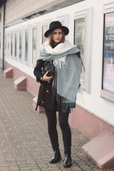 Oversize color block scarf