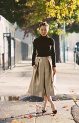 Golden Holiday: Tibi Full Skirt & Bow Pumps